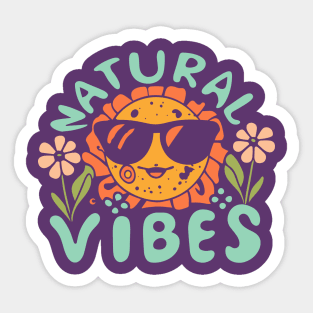 Natural Vibes Retro 70s Boho Sun Sticker